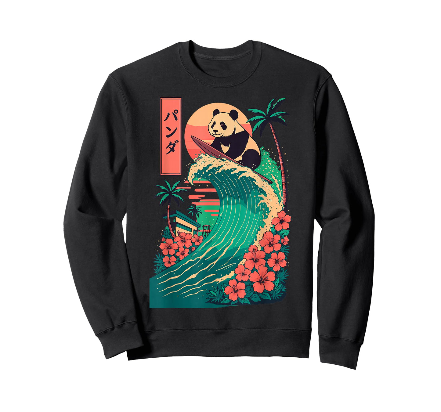 Panda Surfing Japanese T-Shirt