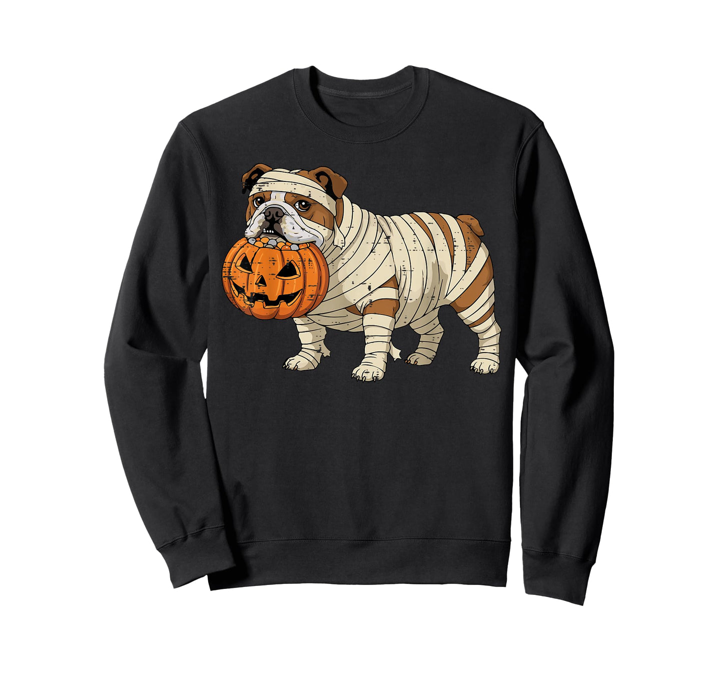 Halloween Dog English Bulldog Mummy Costume Men Women Kids T-Shirt