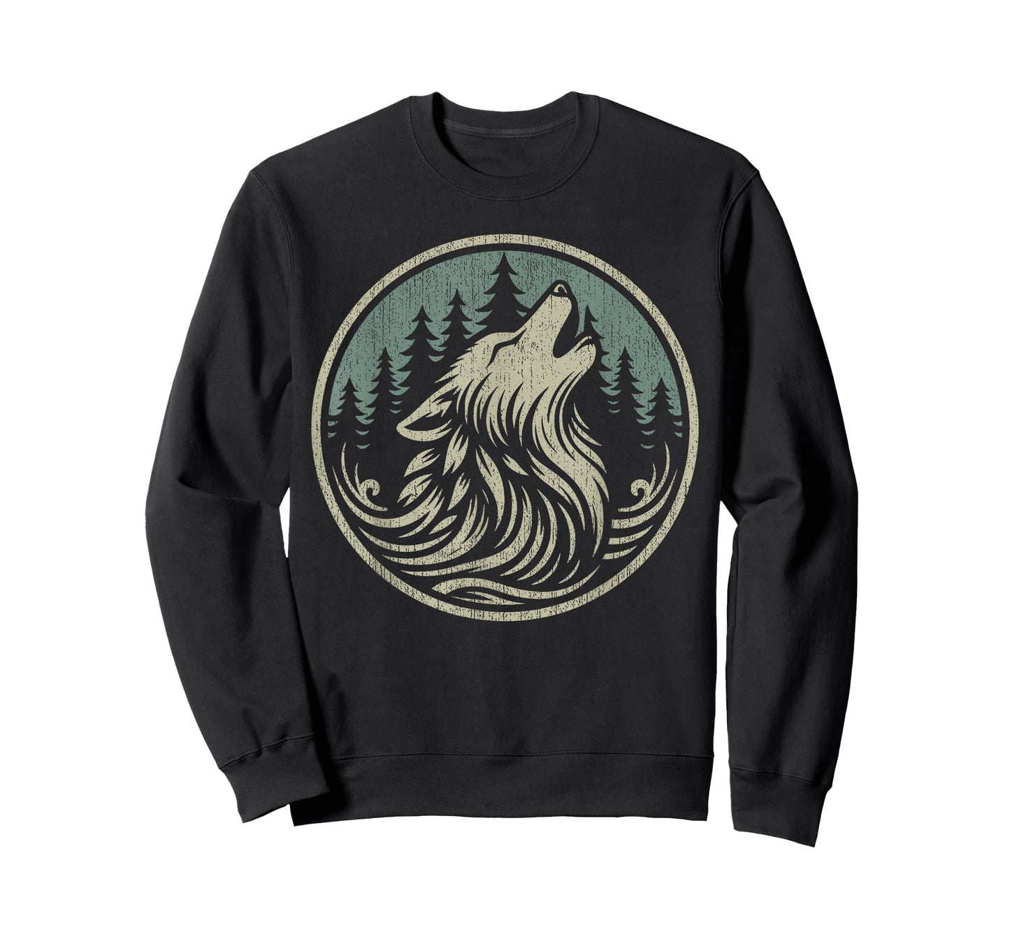 Nature Camping Vintage Forest Wildlife Wolf Outdoor Graphic T-Shirt