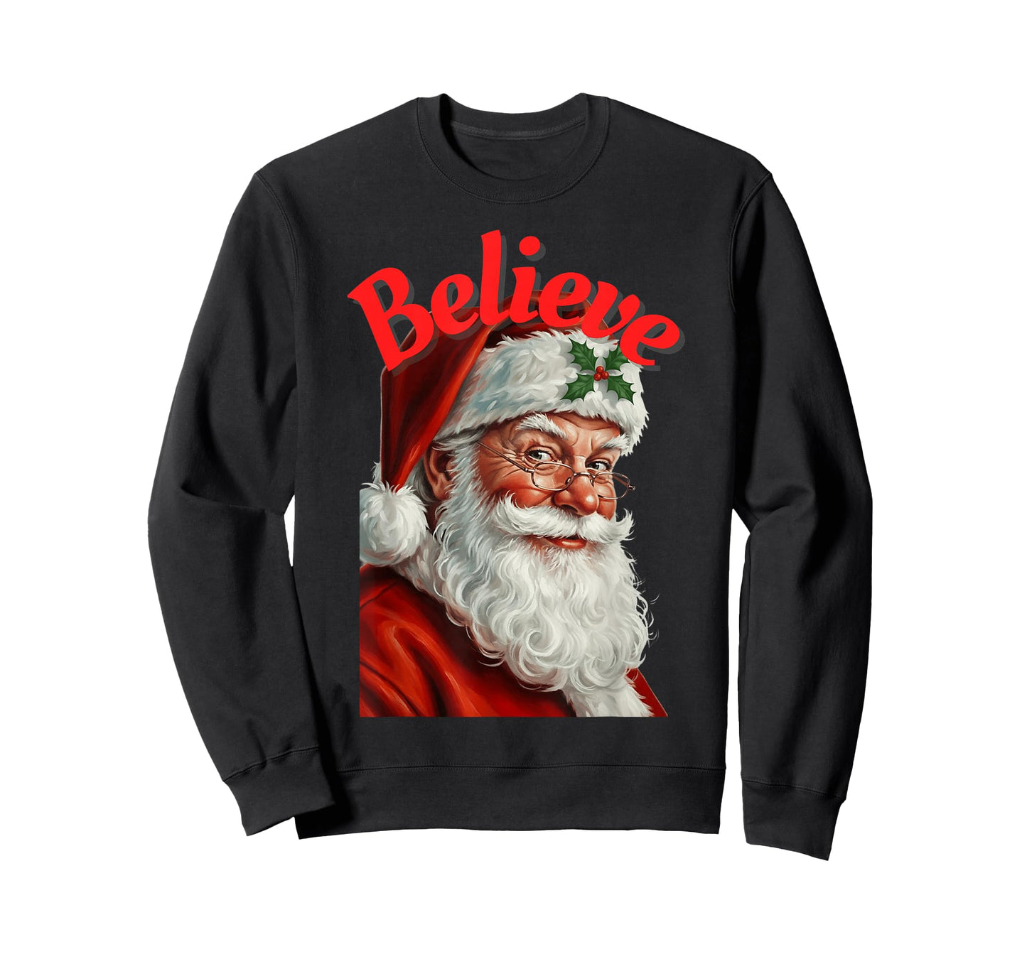 Smiling Santa Claus Believe T-Shirt