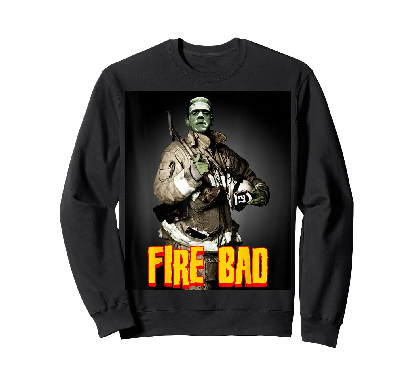 Fire Bad - Firefighter Frankenstein Monster Funny Fireman T-Shirt