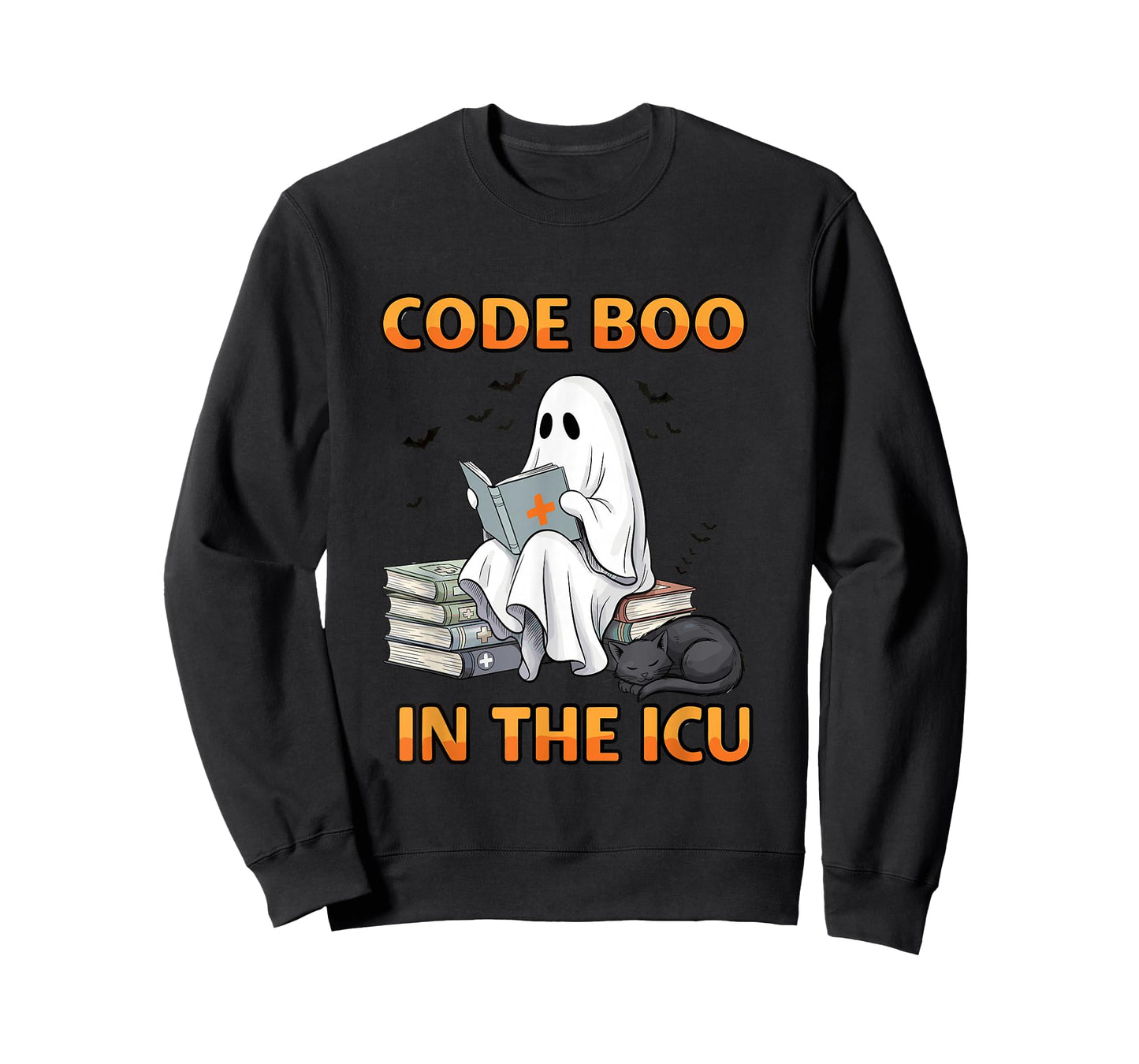 Ghost ICU Nurse Code Boo in ICU Funny Halloween Costume T-Shirt