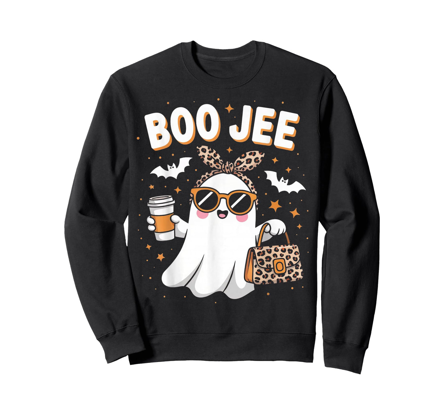 Boo JEE Coquette Leopard Boujee Halloween Ghost T-Shirt