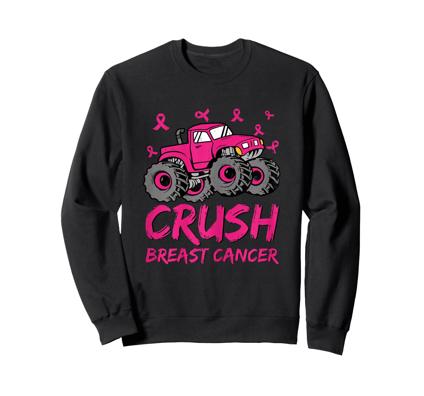 Crush Breast Cancer Awareness Monster Truck Toddler Kid Boys T-Shirt