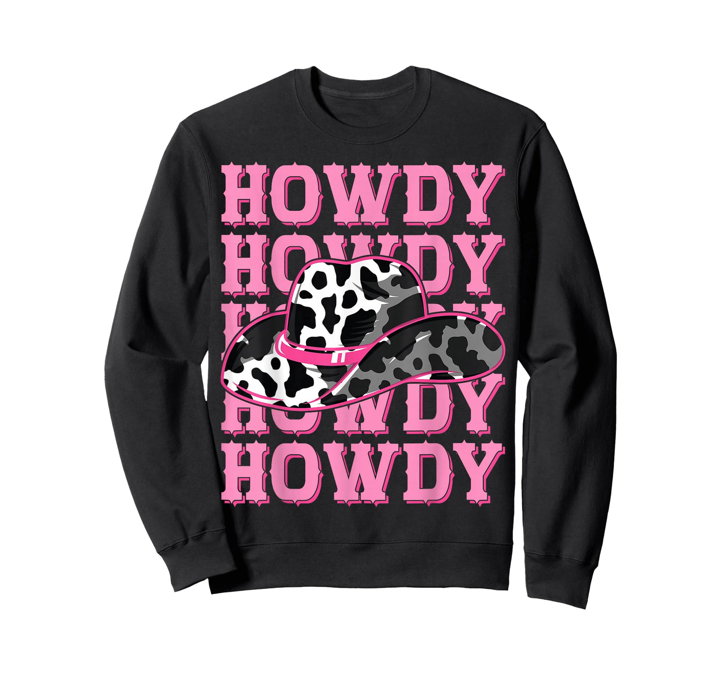 HOWDY - Country Southern Western Pink Texas Cow pattern T-Shirt