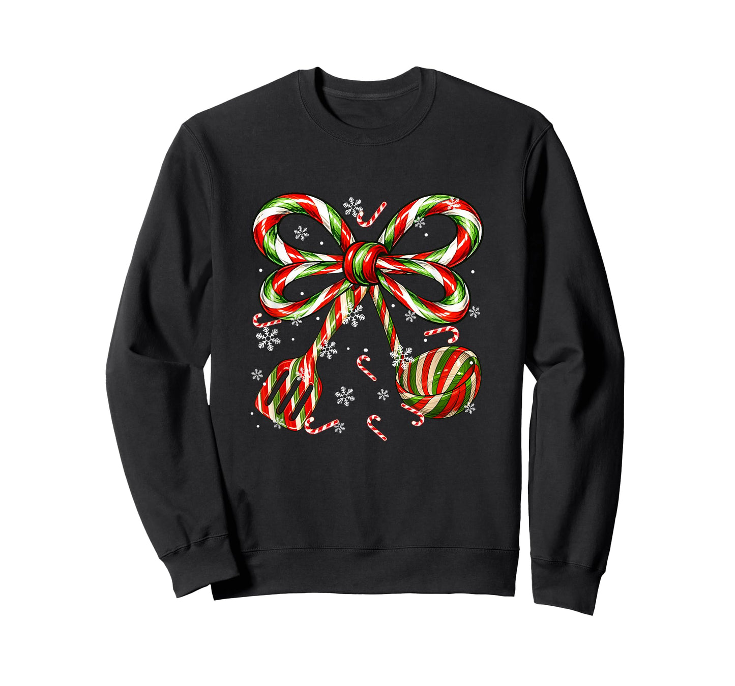 Candy Canes Bow Tie Lunch Lady Tools Christmas Baker Lover T-Shirt