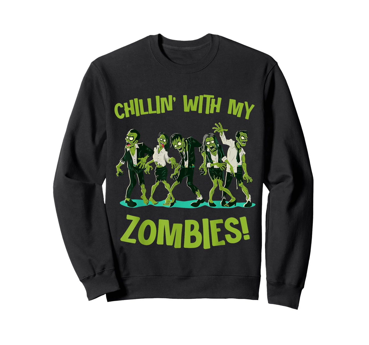 Chillin With My Zombies Funny Halloween Group Friend Costume T-Shirt