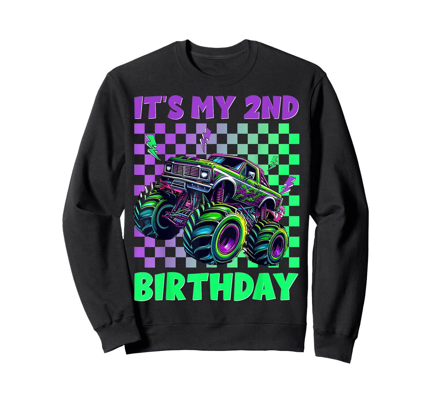 Funny It's My 2nd Birthday Boy Monster Truck 2 Year Old Kids T-Shirt