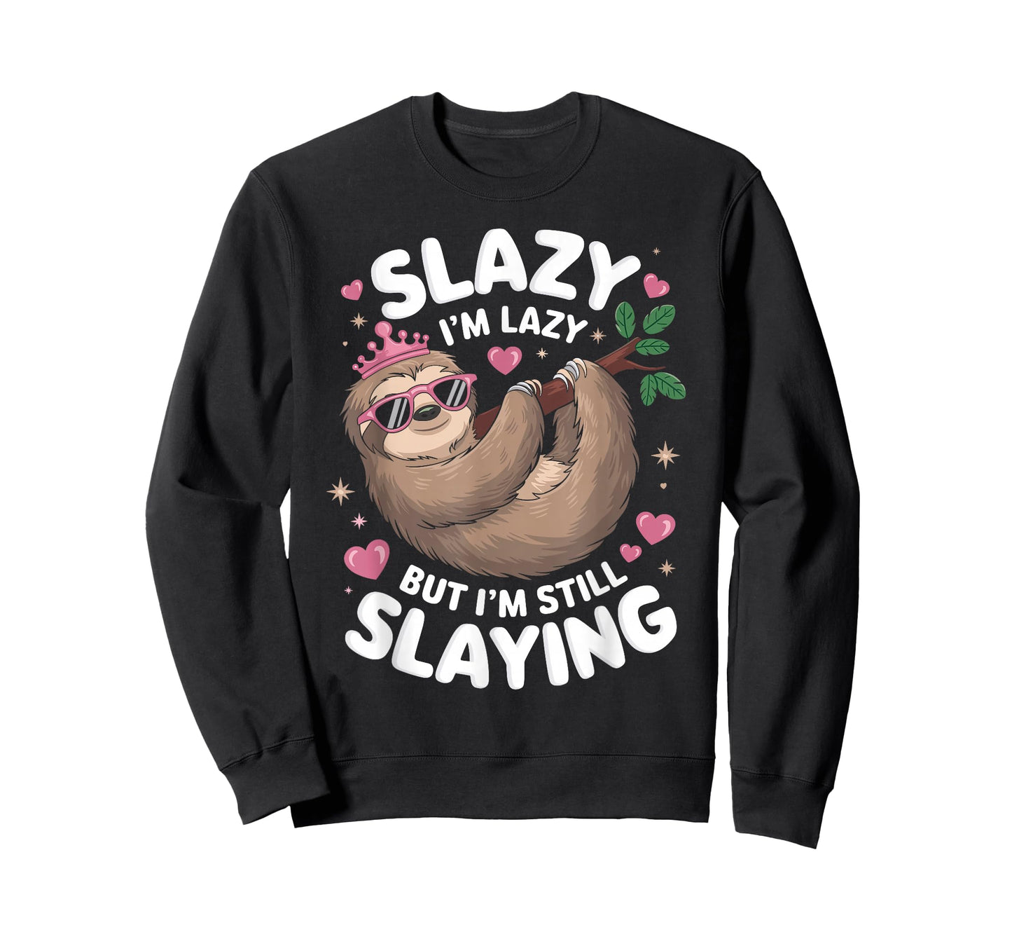 Cute Tween Girl Funny Animal Sloth Slay Meme Trendy Slazy T-Shirt