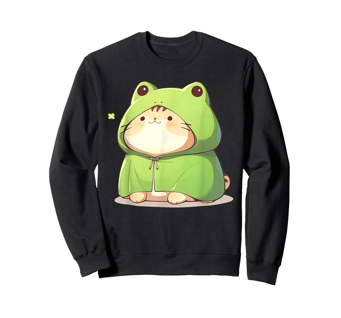 Cute Cat In Frog Costume Kawaii Anime Kitty Kitten Frog Cat T-Shirt