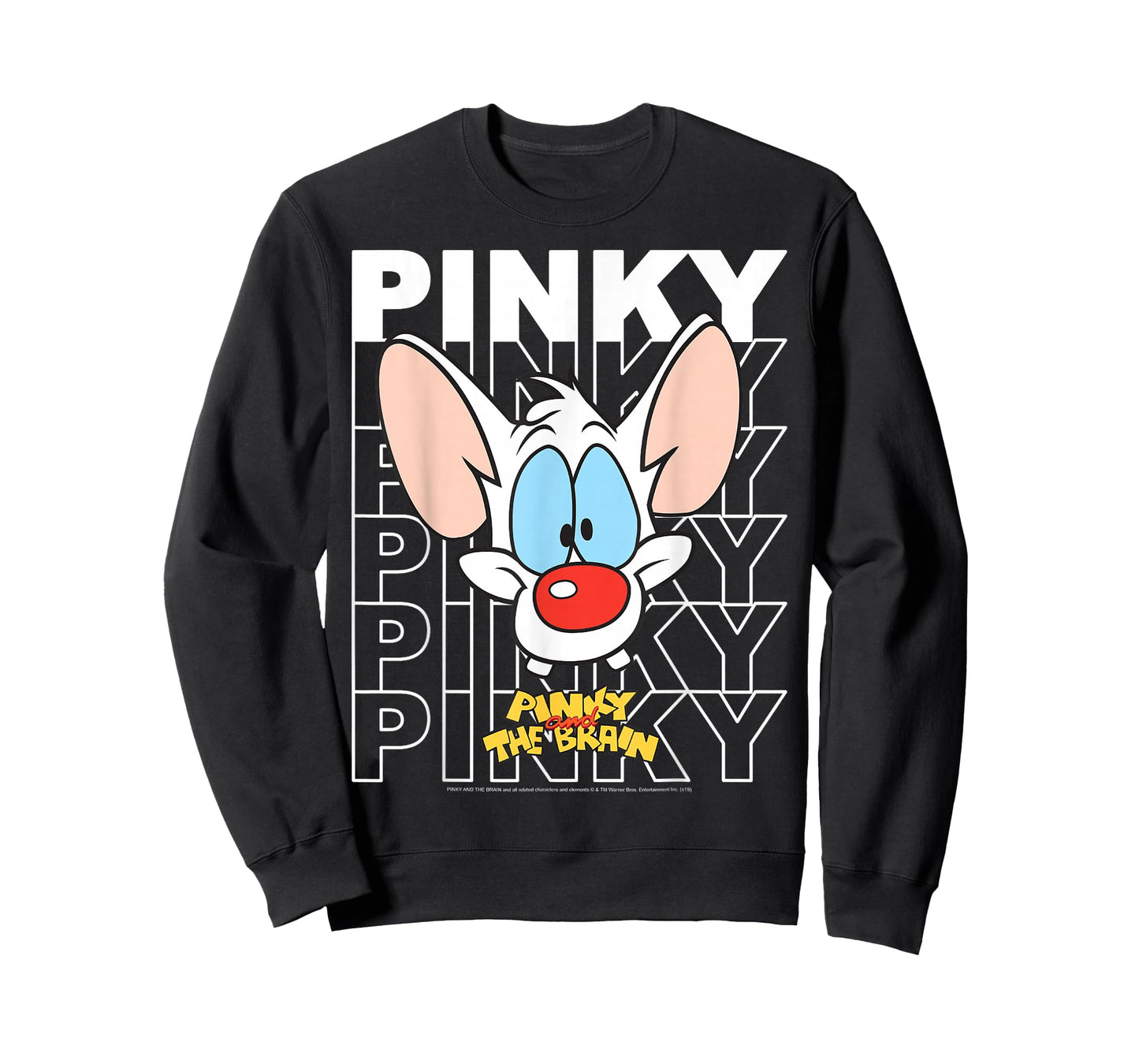 Pinky and The Brain Pinky Text Stack Big Face T-Shirt