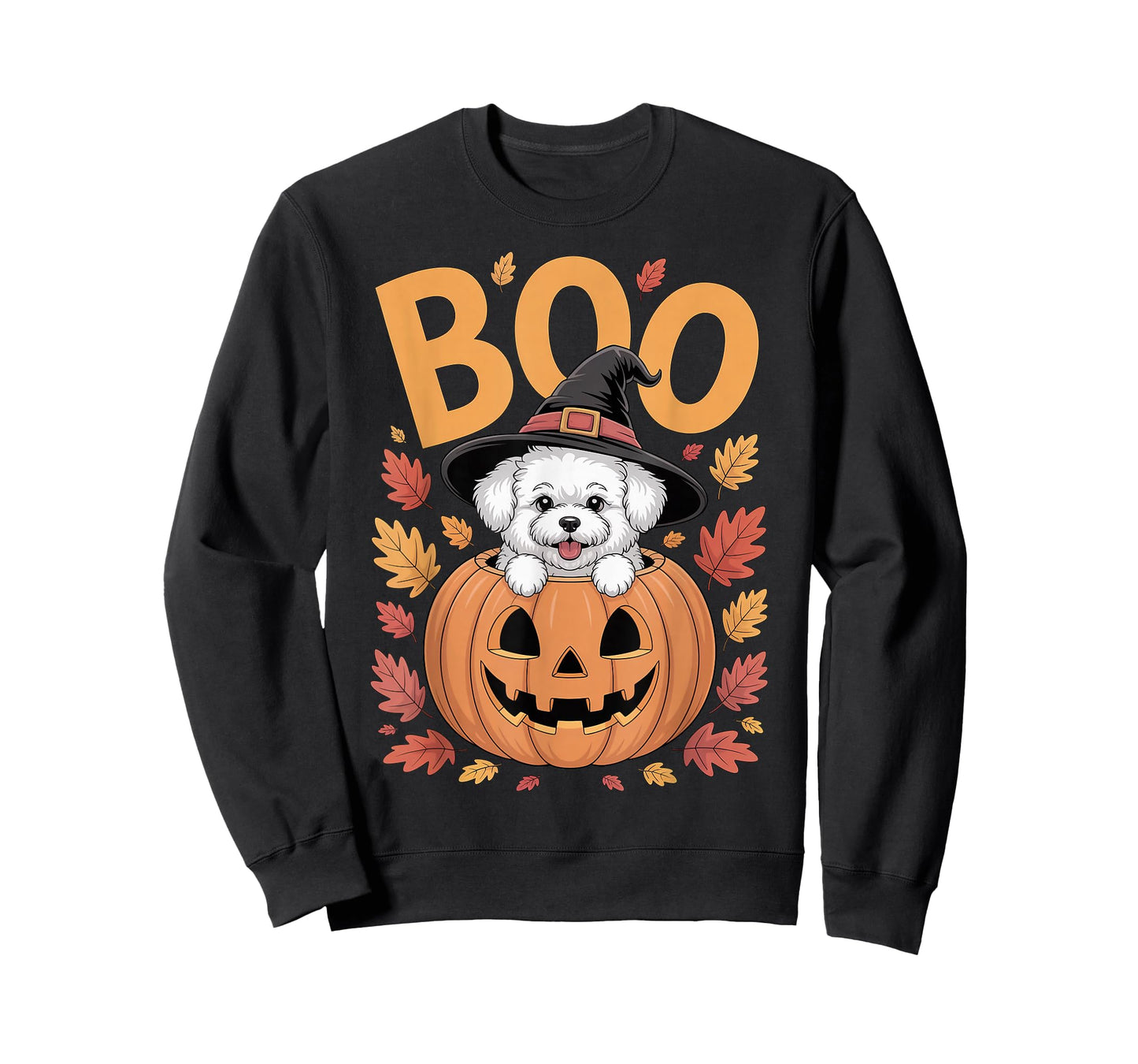 Bichon Costume on Pumpkin Halloween Bichon Frise T-Shirt