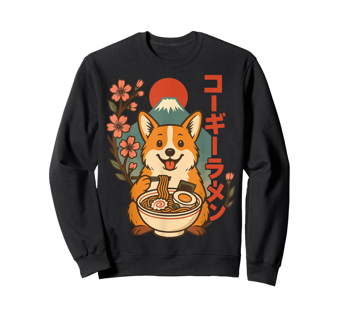 Corgi Eating Ramen Anime T-Shirt