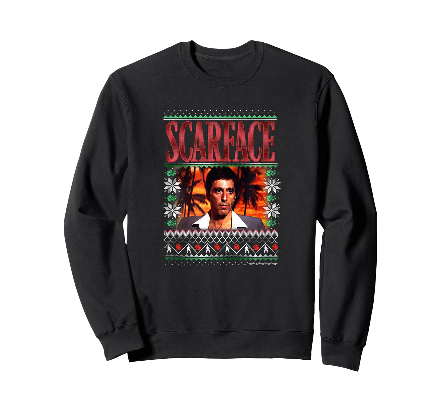 Scarface Christmas Style Knit Design T-Shirt