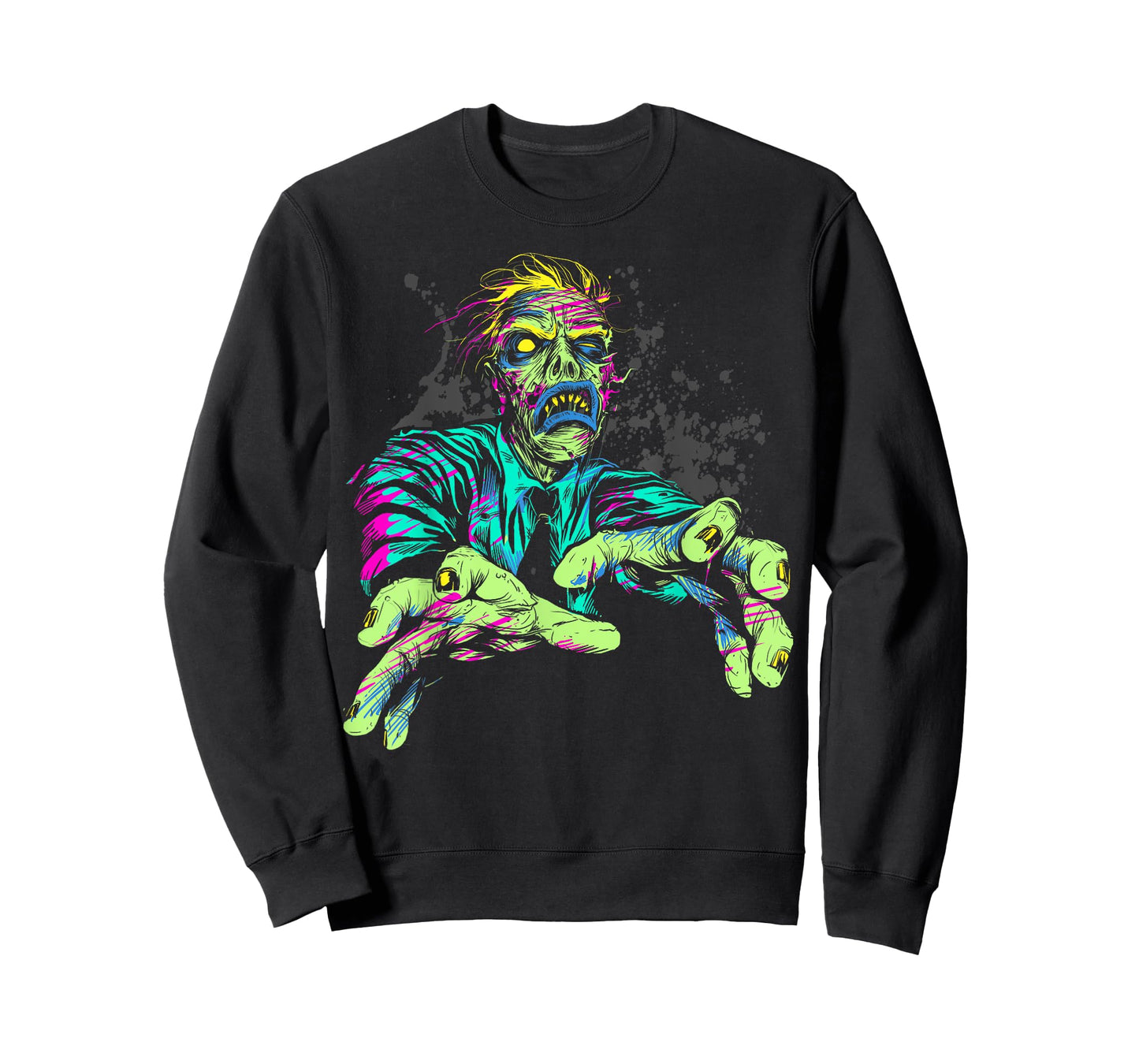Halloween Neon Zombie Walk Splattered T-Shirt