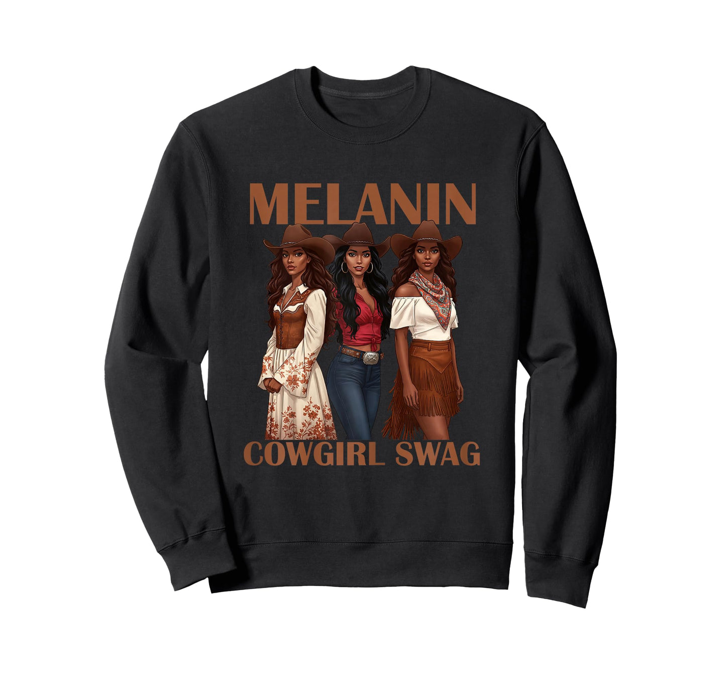 Let's Go Girls Retro Western Country Melanin Cowgirl Swag T-Shirt