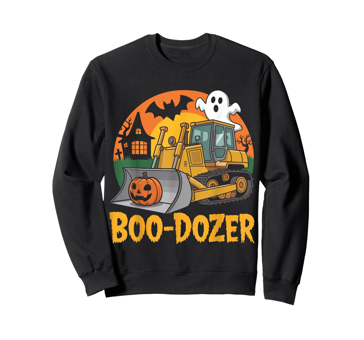Halloween Bulldozer Construction Trucks Ghost Halloween Kids T-Shirt