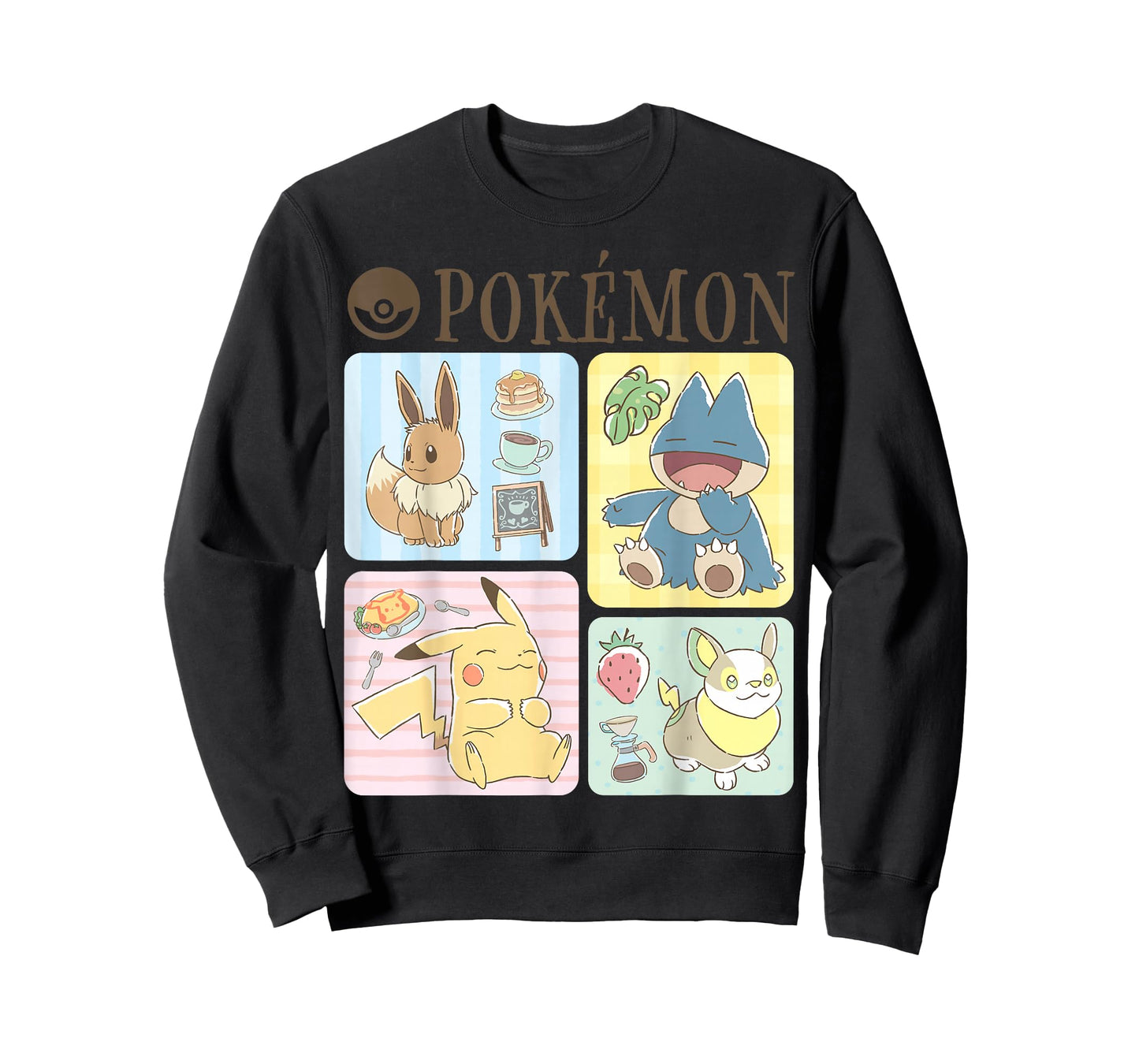 Pokémon - Pikachu Eevee Munchlax Yamper Cafe Group T-Shirt