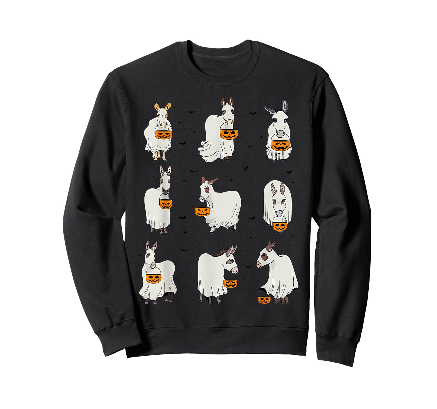 Spooky Donkey Ghost Halloween Donkey Animal Autumn Pumpkin T-Shirt