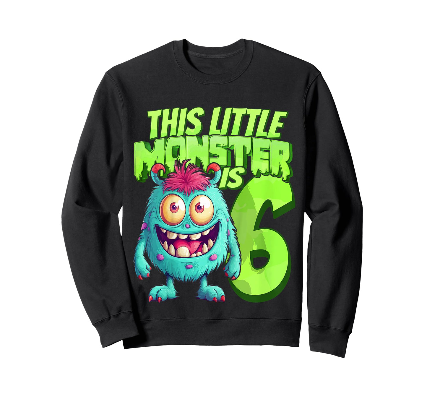 This Little Monster Is 6 - Six Years - 6th Birthday T-Shirt