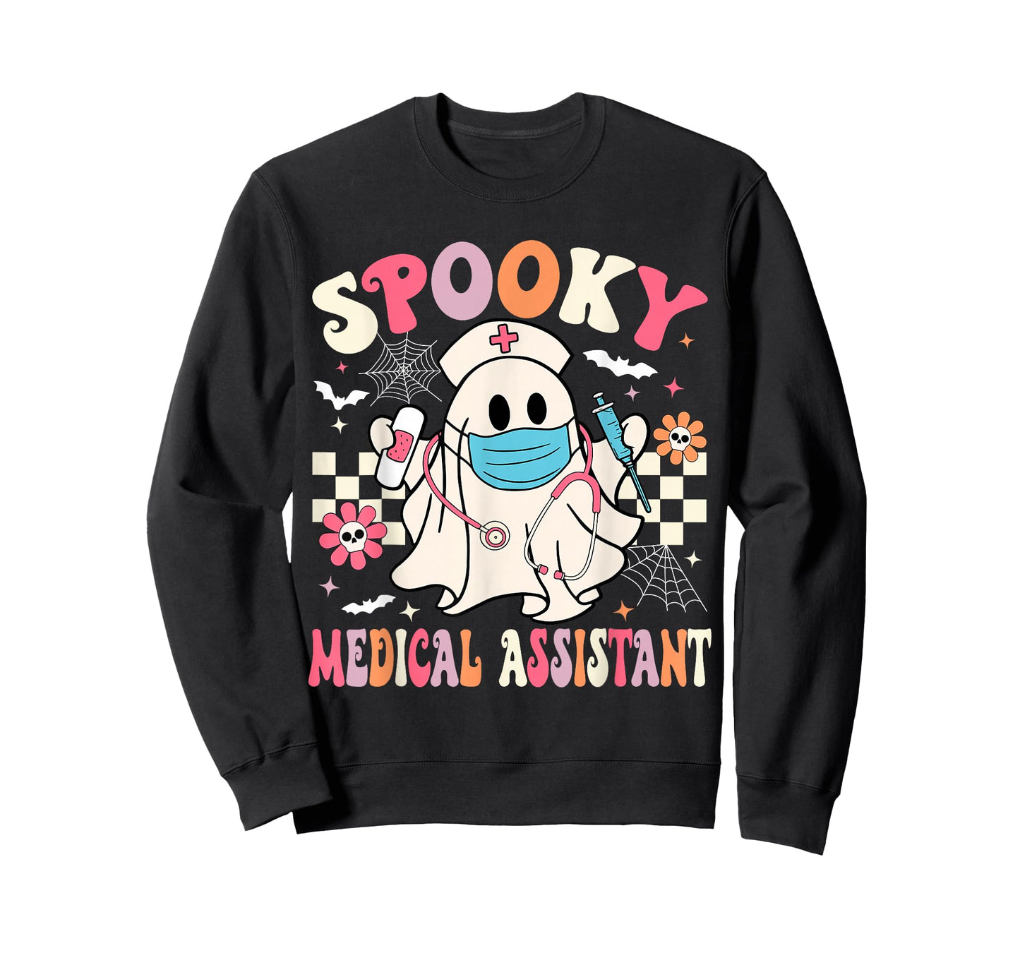 Groovy Spooky Medical Assistant Cute Halloween Med Assistant T-Shirt