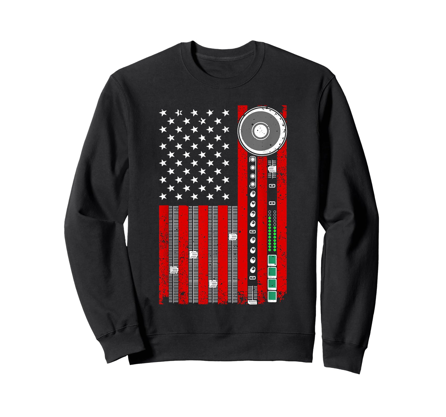Cool Music Producer For Men Women American Flag Patriotic DJ T-Shirt