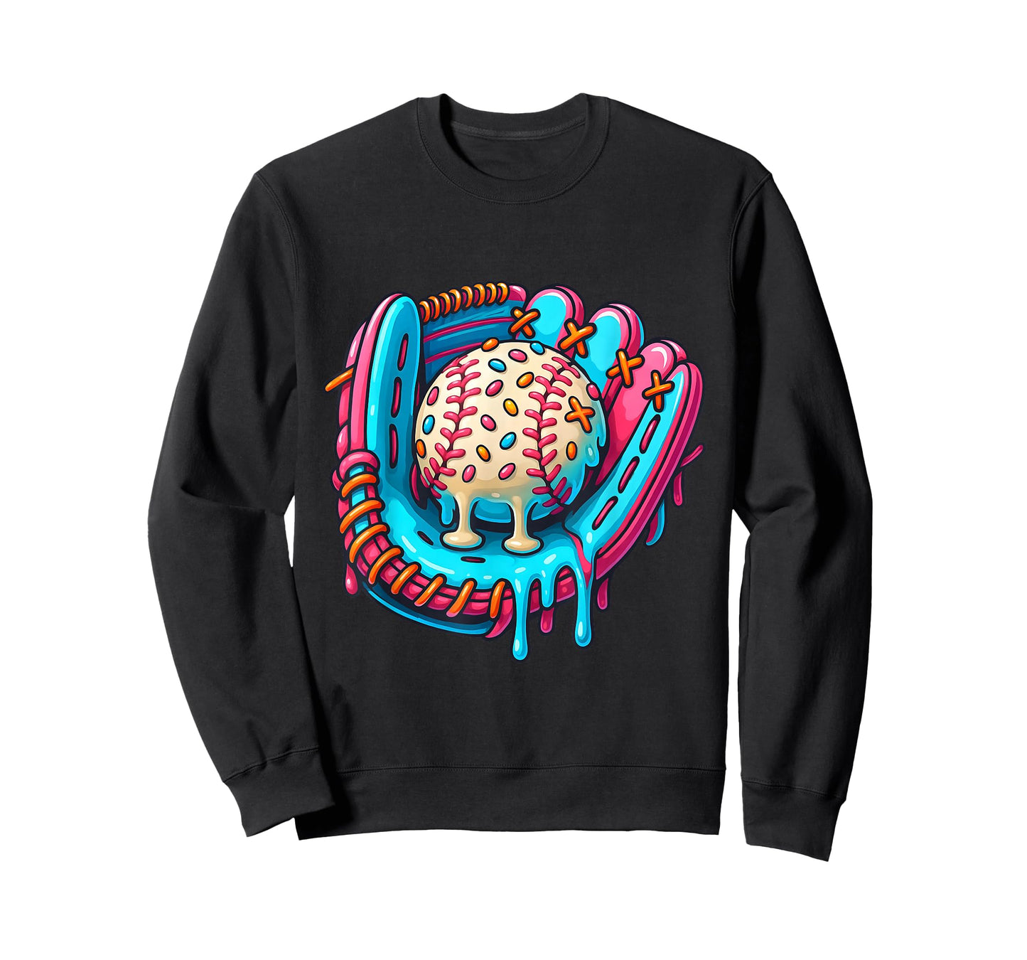 Cool Dripping Baseball Art Melting Sports Illustration Candy T-Shirt