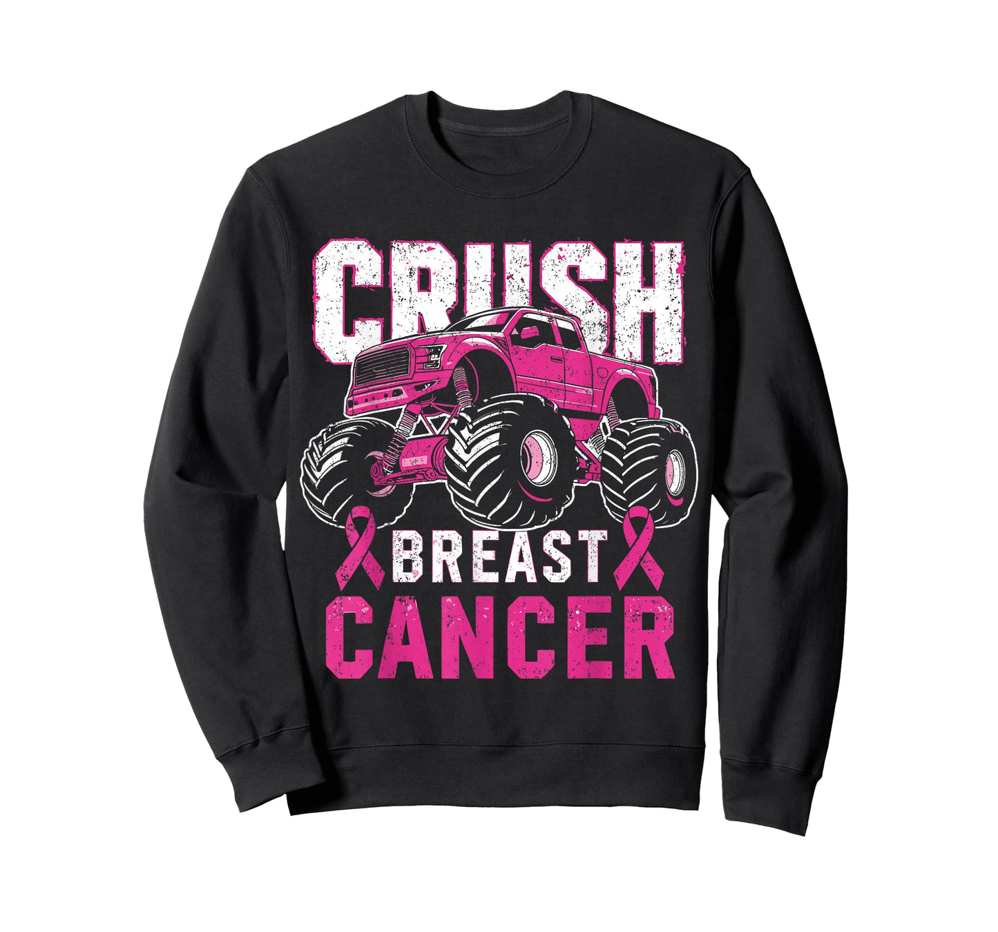 Monster Truck Pink Breast Cancer Awareness Kids Toddler Boys T-Shirt