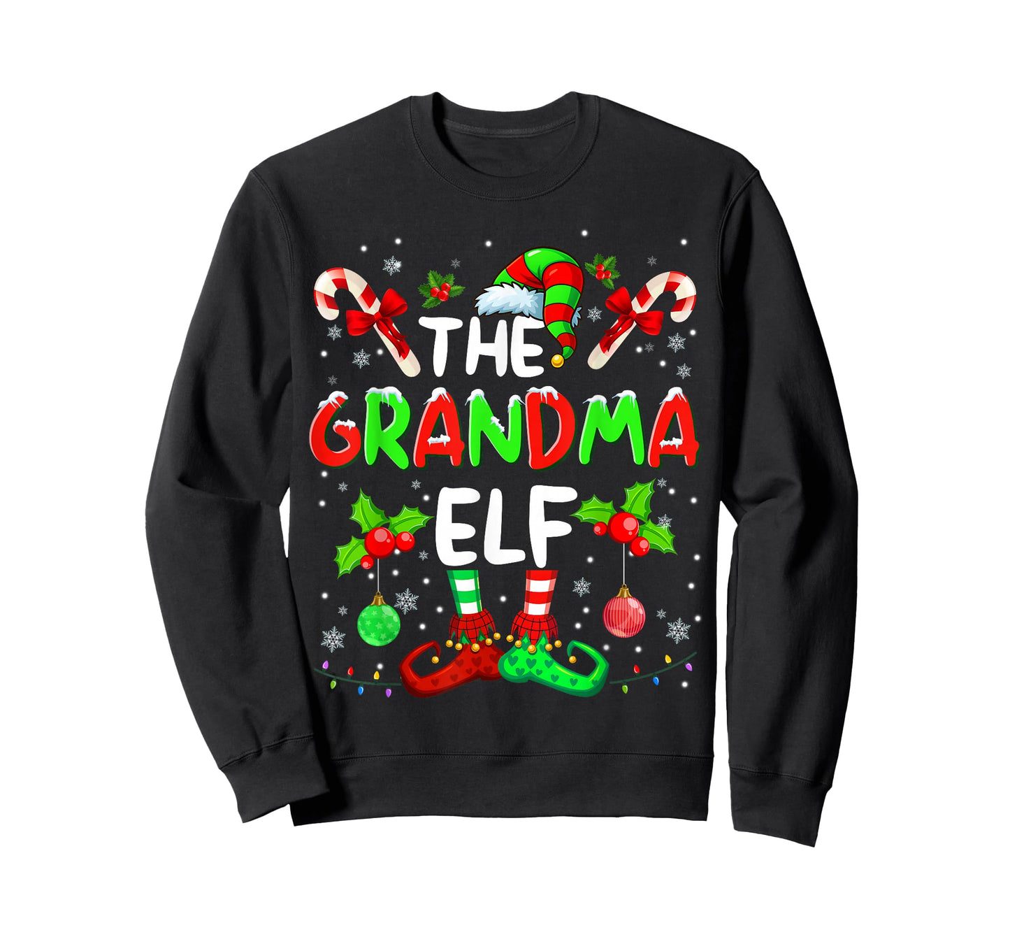 The Grandma Elf Costume Pajamas Pjs Christmas Xmas Men Boy T-Shirt