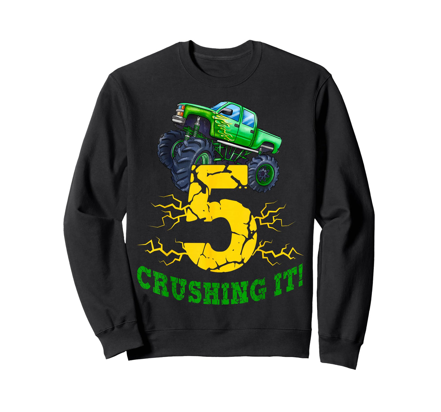 5 Years Old Boys Crushing It Monster Truck 5th Birthday Boy T-Shirt