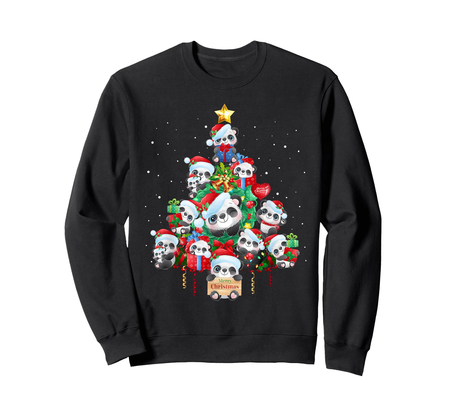 Kids Cute Panda Christmas Tree Pet Panda Lover Christmas T-Shirt