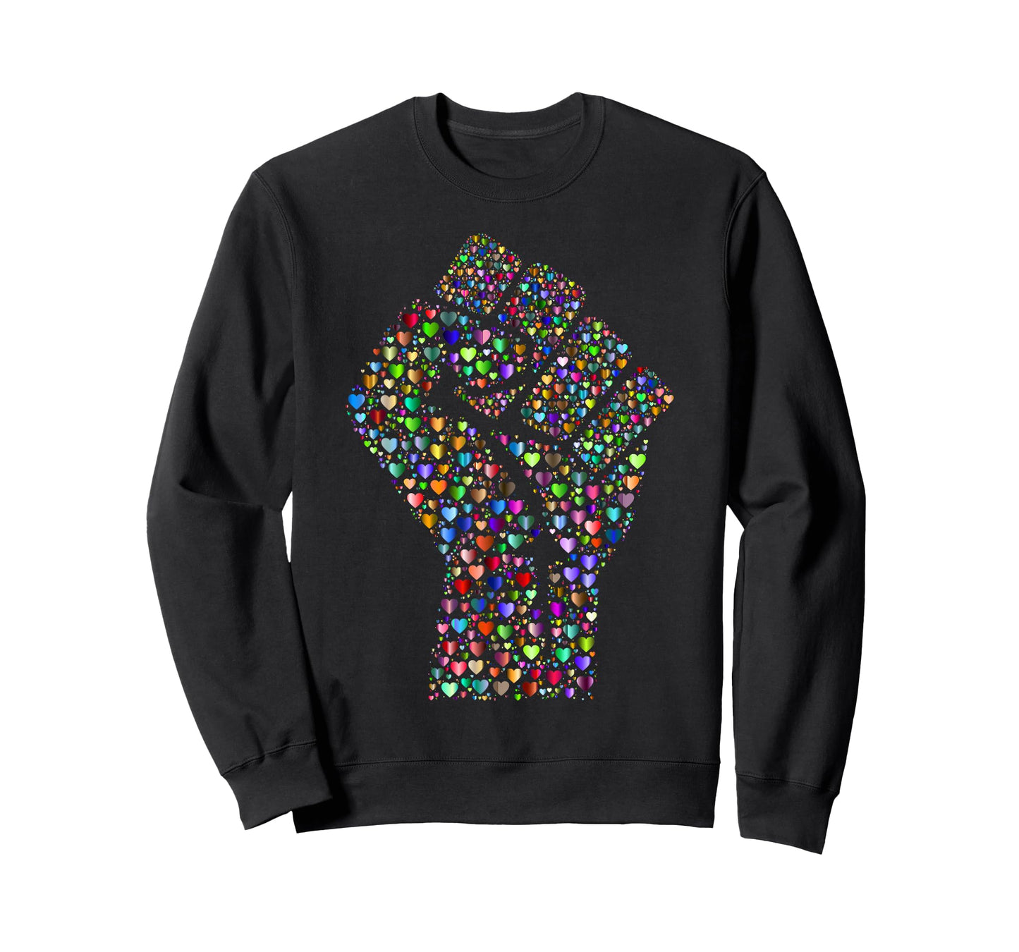 Resist Fist T-Shirt Rainbow Hearts Love T-Shirt