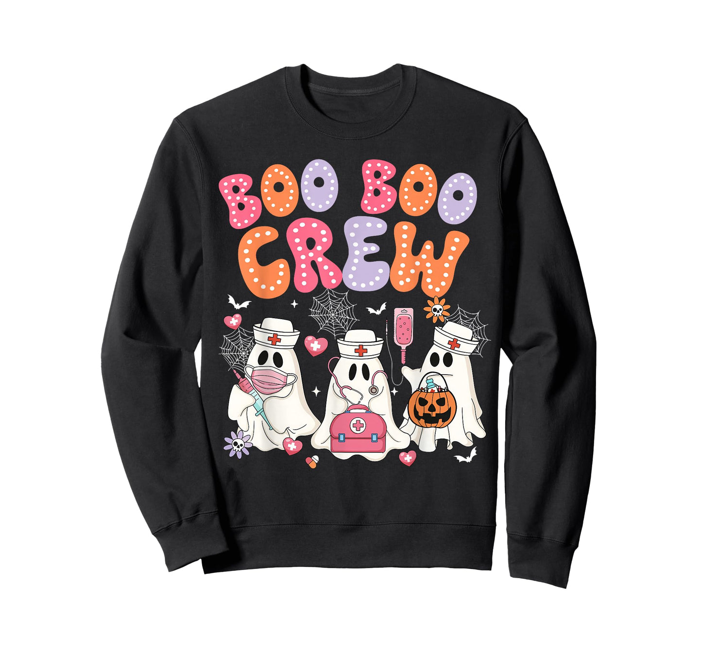 Groovy Boo Boo Crew Nurse Funny Ghost Halloween Team Custome T-Shirt