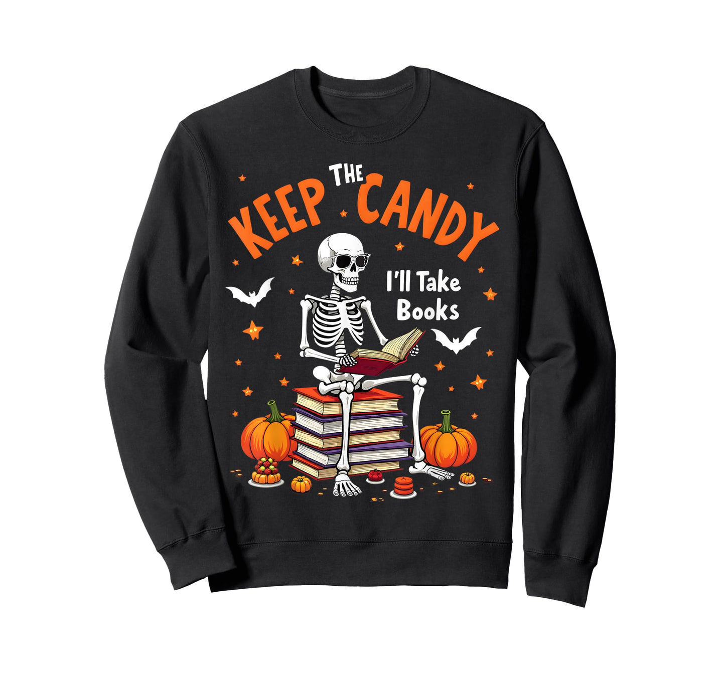 Keep The Candy I'll Take Books Skeleton T-Shirt