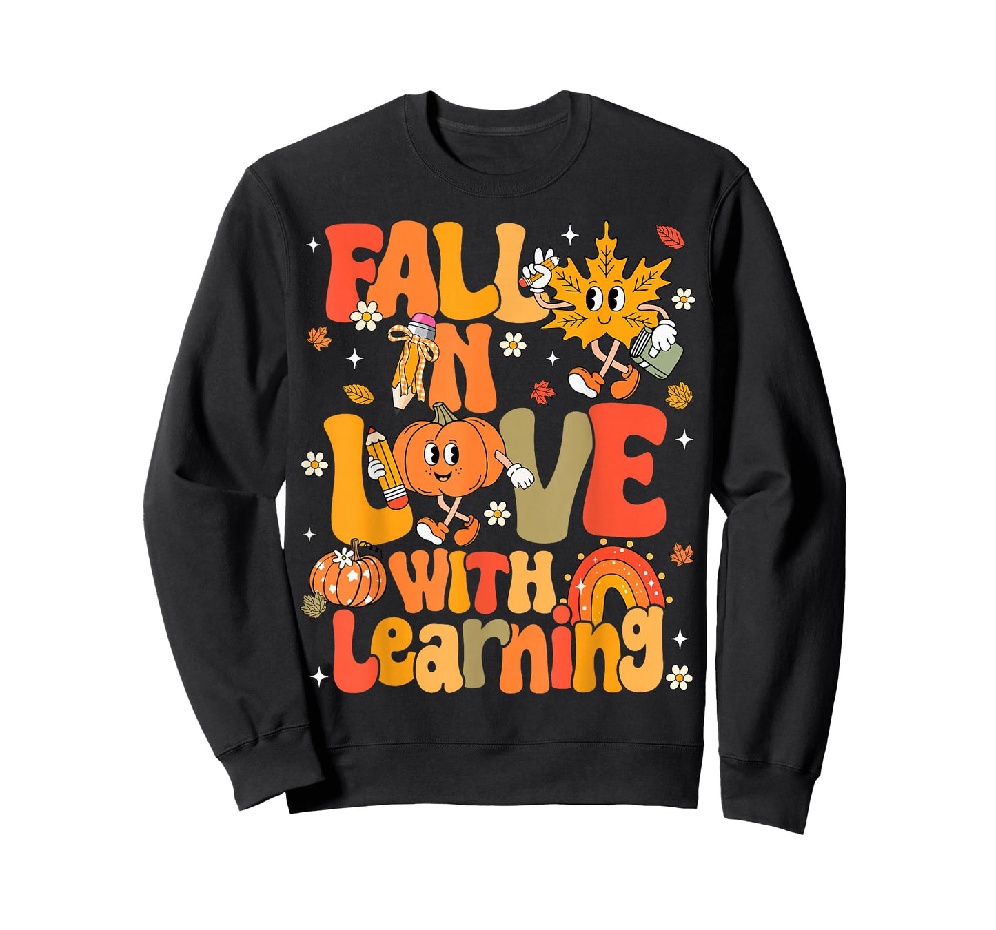 Fall In Love With Learning Autumn Thanksgiving Pumpkin Kids T-Shirt