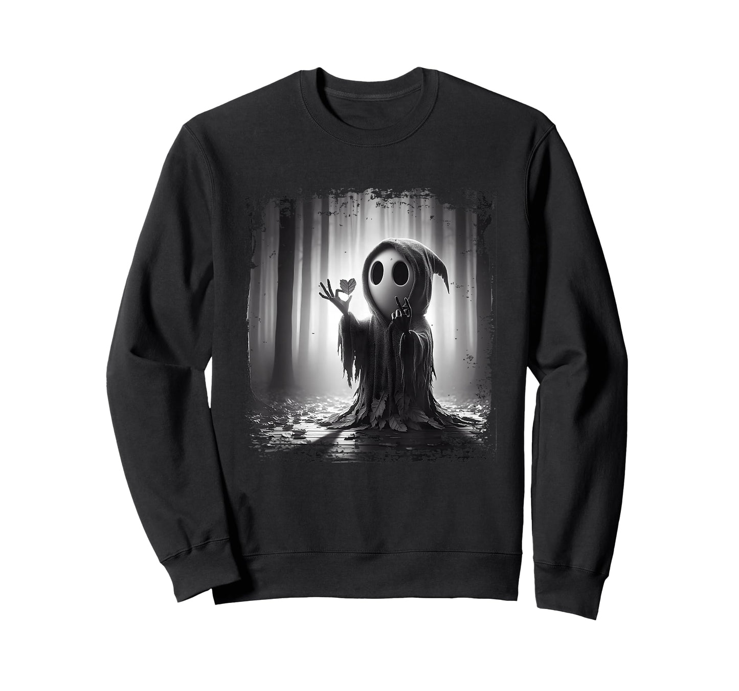 Scary Face Horror Poster Halloween Ghost Heart Shape Finger T-Shirt