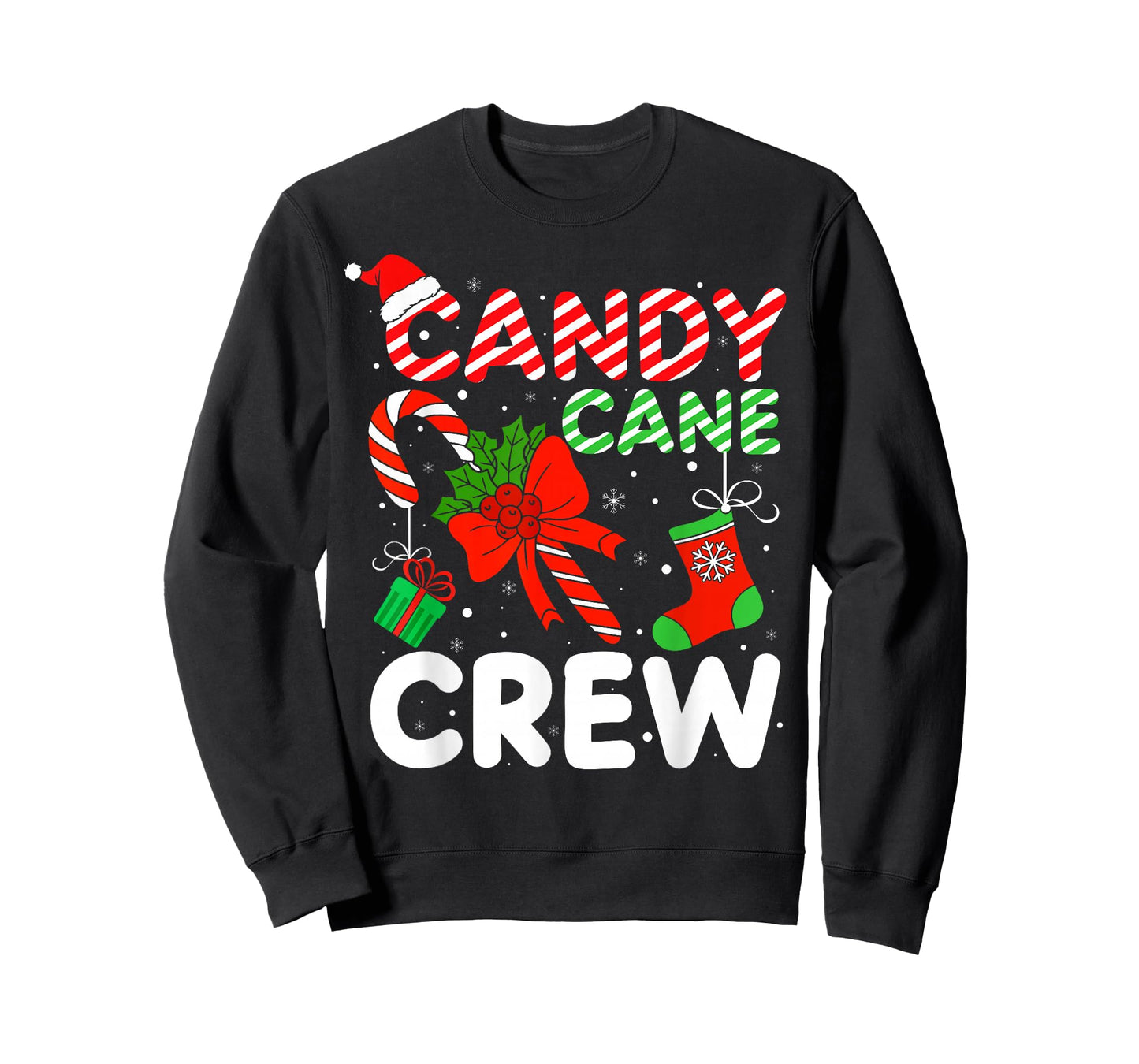 Candy Cane Crew Christmas Funny Xmas Matching Family Pajamas T-Shirt