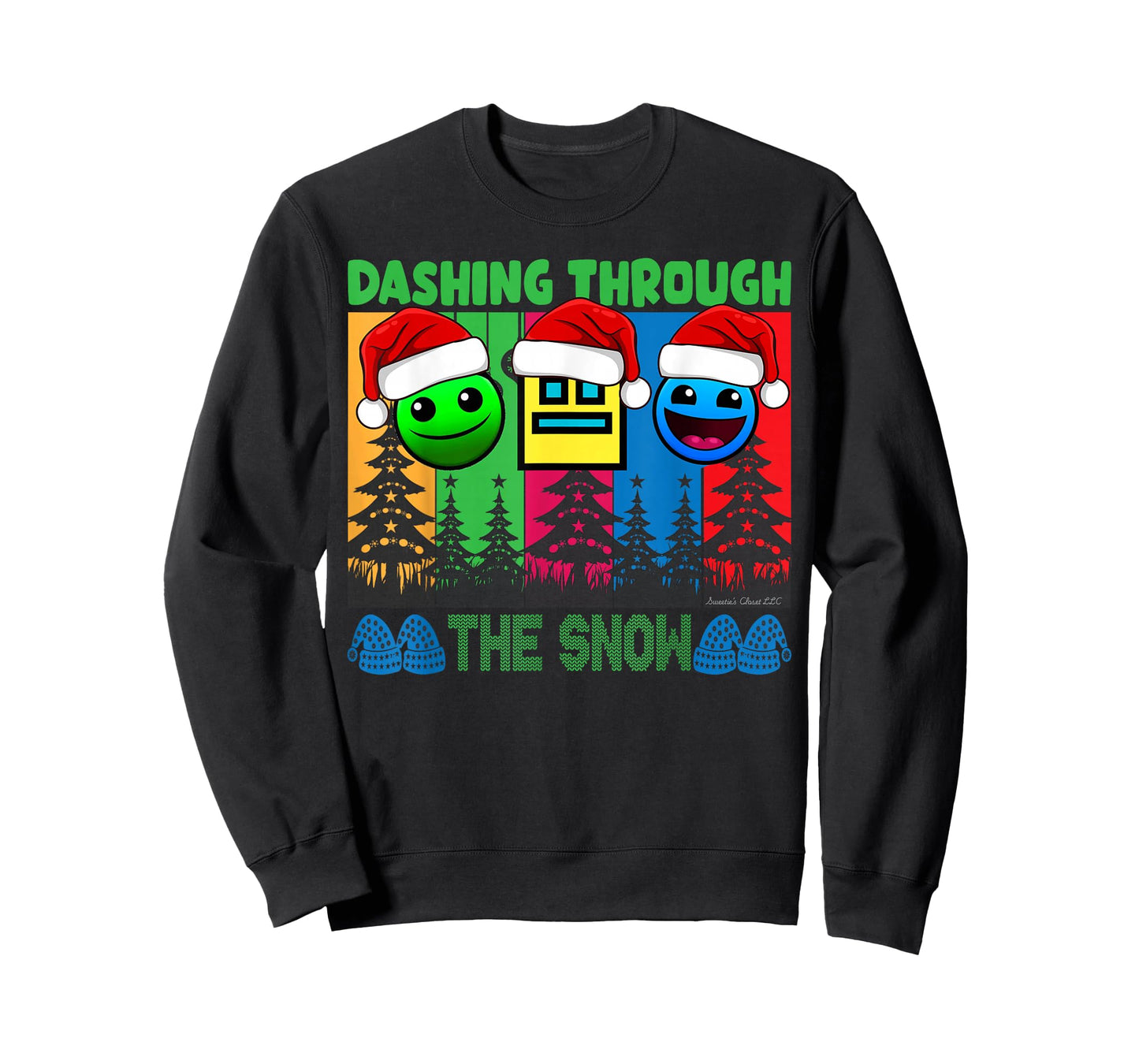 Geometry Dashing Through The Snow Sleep Dash Game Christmas T-Shirt