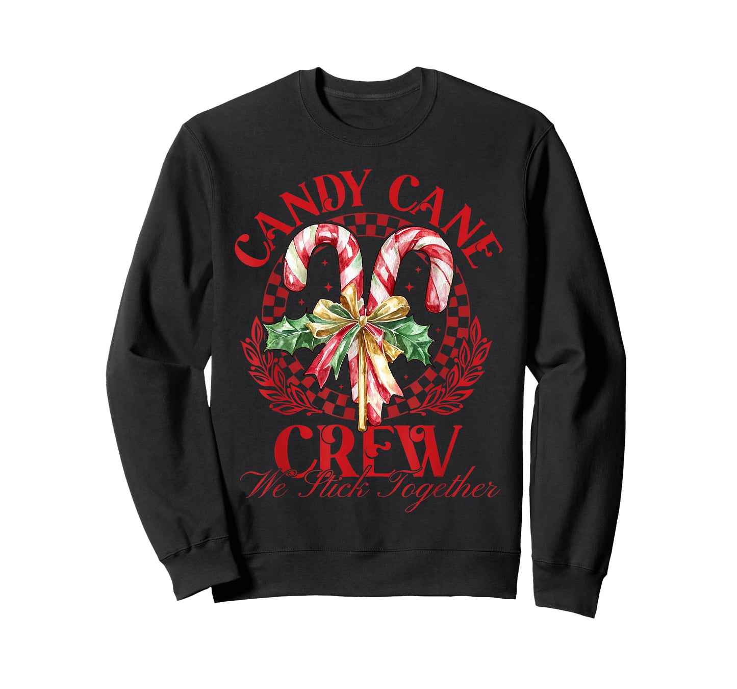 Candy Cane Crew We Stick Together Christmas Costume Xmas T-Shirt
