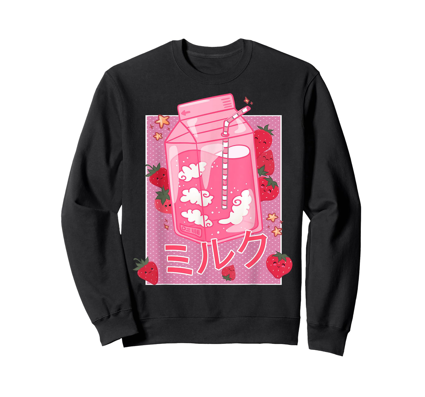 Retro 90s Strawberry Milk Shake - Funny Japanese Kawaii Milk T-Shirt