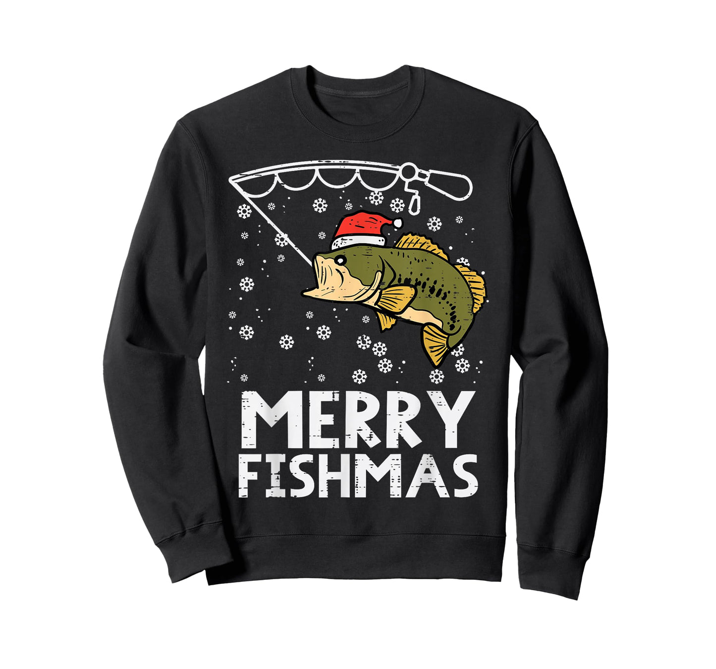 Merry Fishmas Fish Fishing Xmas Christmas Dad Men T-Shirt
