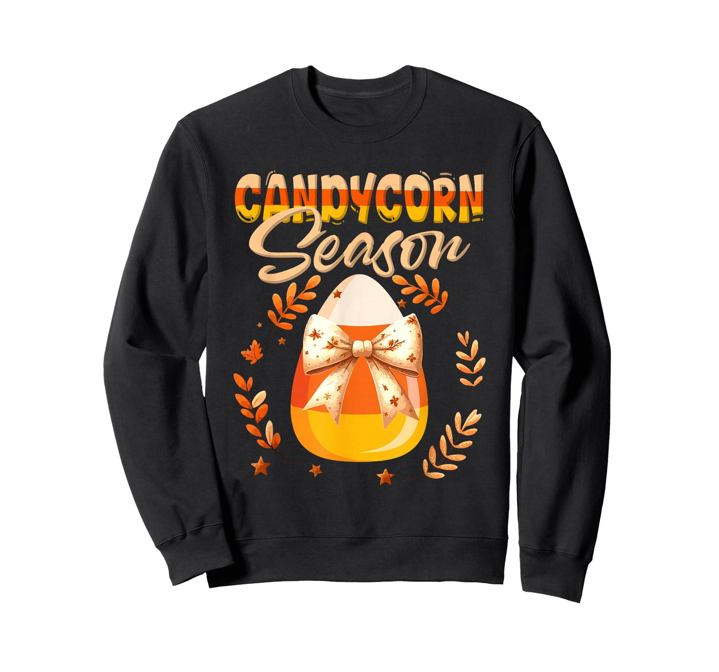 Candy Corn Season Halloween Candy Corn Bow Tie Floral Lover T-Shirt