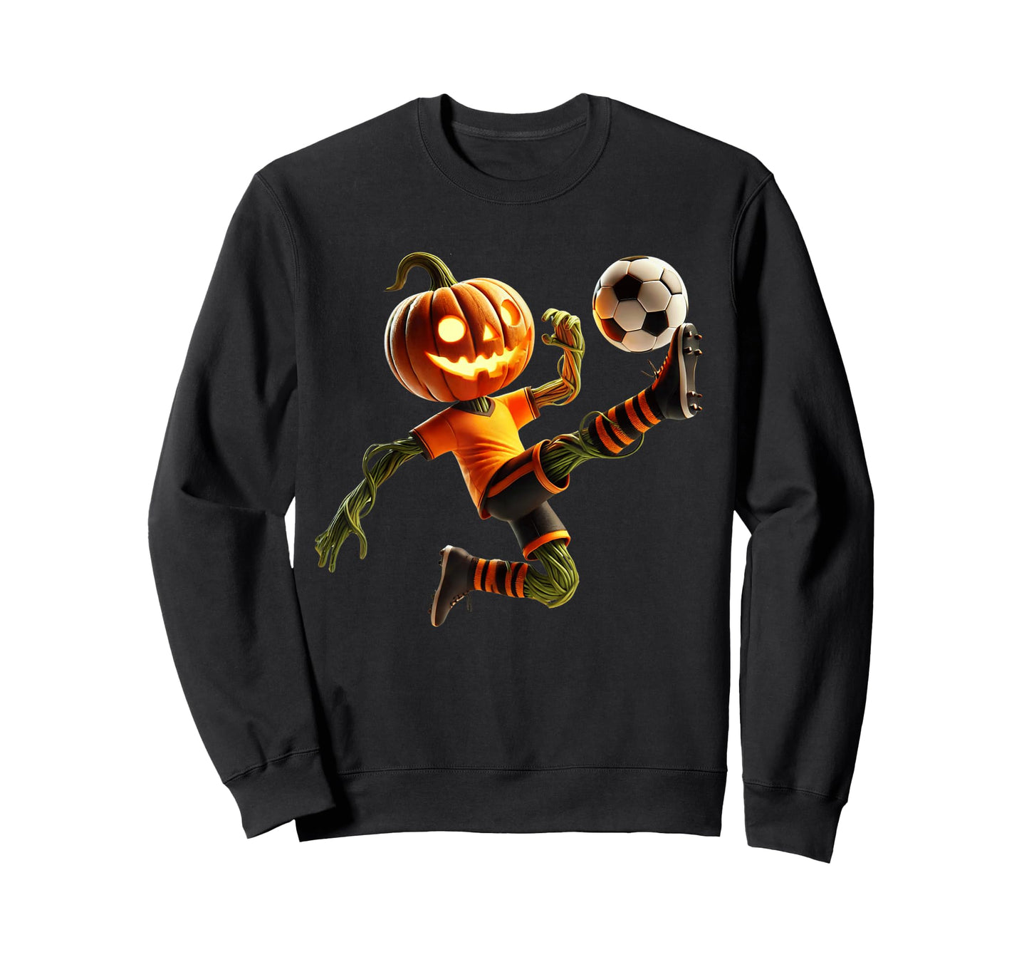 Pumpkin Face Soccer Halloween Costume Men Boys Kids Cute T-Shirt