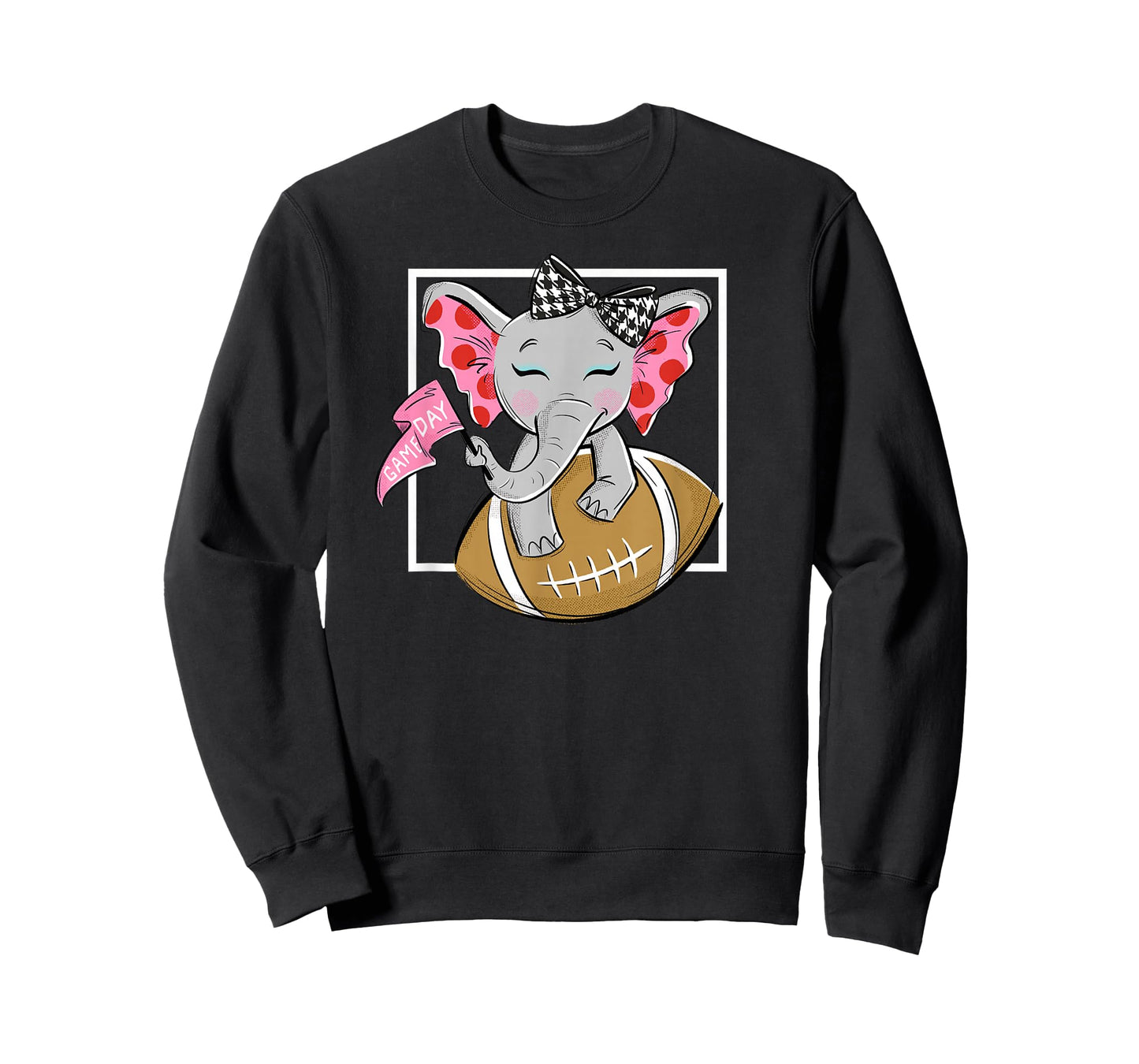 Cute Game Day Elephant Women and Girls Football T-shirt T-Shirt