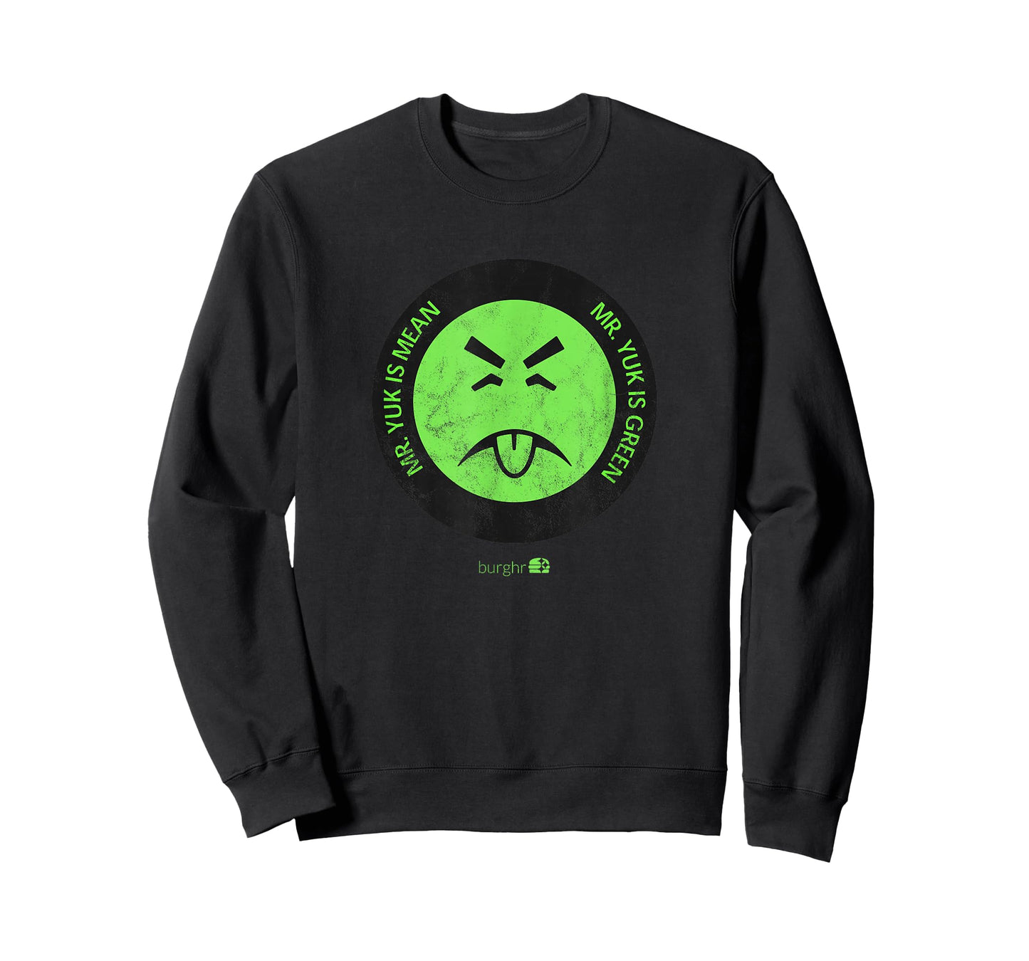 Burghr Men's Mr. Yuk Retro Pittsburgh Themed Green Cartoon T-Shirt