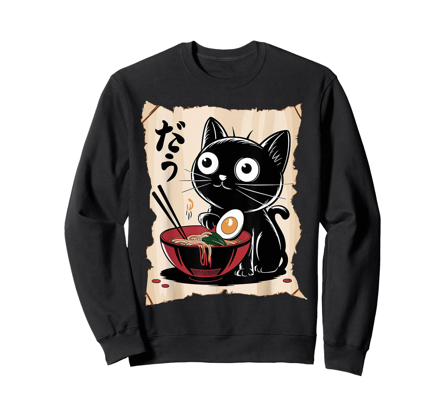 Funny Cat Ramen Noodle Japanese Kawaii Anime Otaku Style T-Shirt