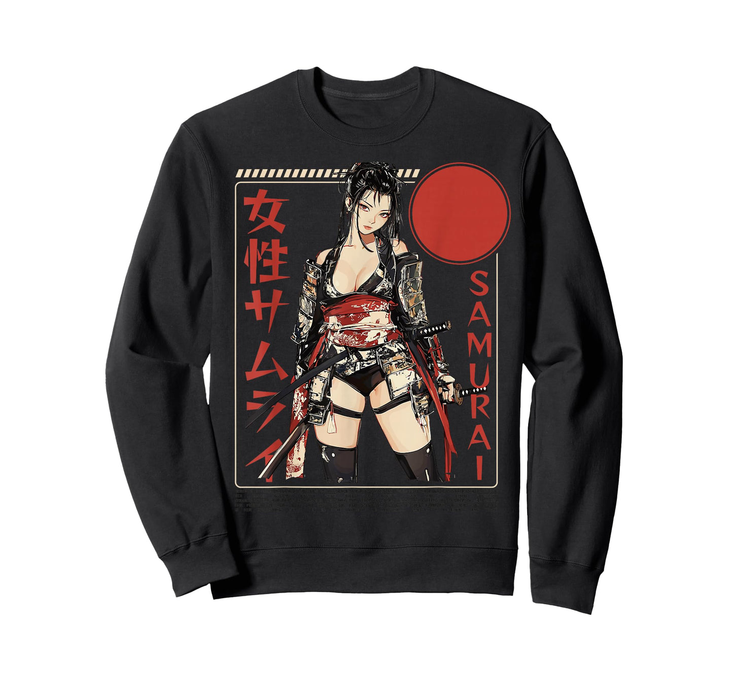 Samurai Warrior Waifu Girl Japanese Ukiyo-e Manga Samurai T-Shirt