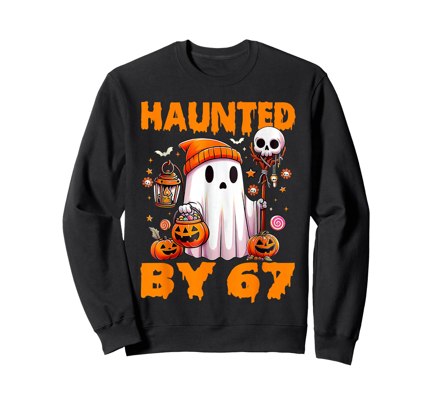 Haunted by 67 Meme Saying 6 7 Six Seven Boo Ghost Halloween T-Shirt