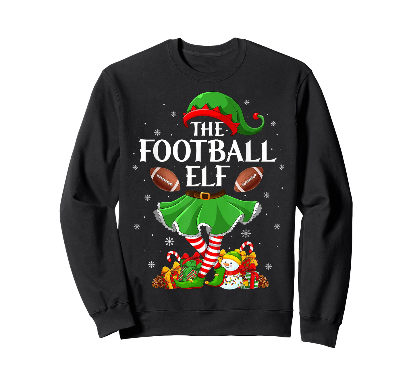 Football Elf Christmas Family Elf Squad Xmas Girls Women T-Shirt