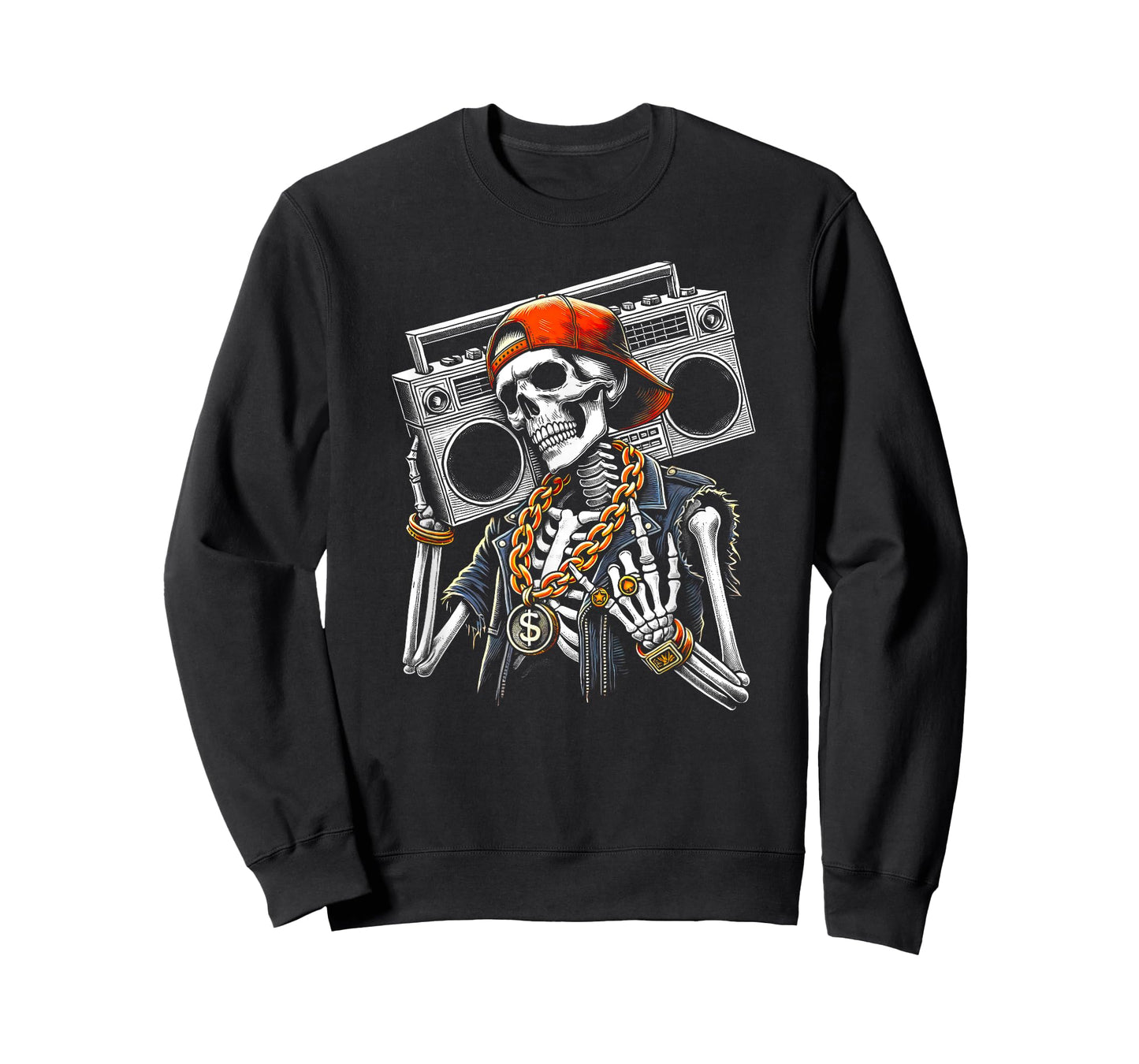 Skeleton Rocker Hand Horn Halloween Costume Cool Rock Music T-Shirt